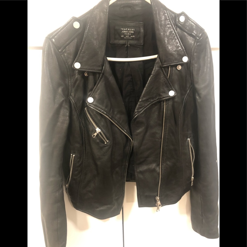 Zaraleather fitted jacket